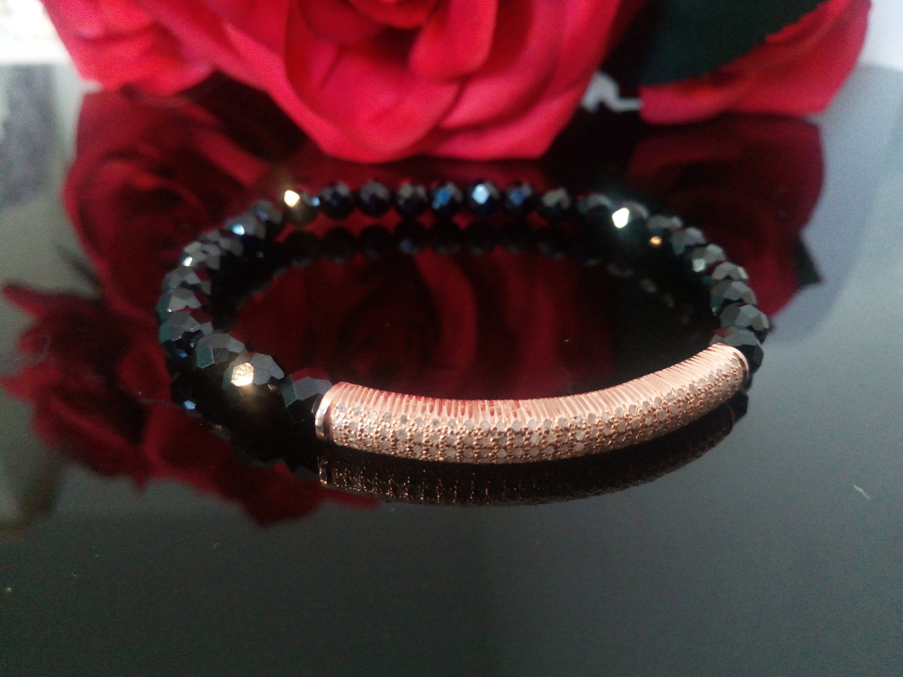 Pulsera de diamantes para mujer de oro rosa | Etsy