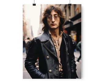 ビートルズ ルーフトップ コンサート: ジョン レノン 24 x 36 インチ