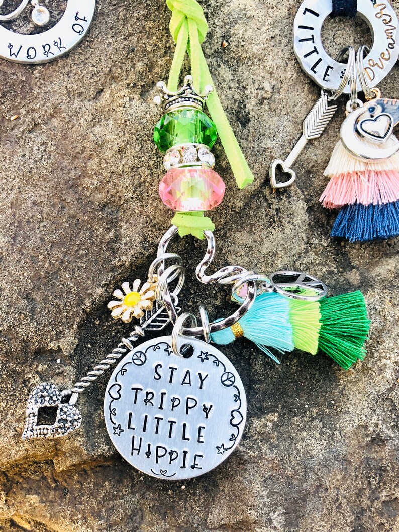 Rear View Mirror Accessories/stay Trippy Little Hippie/rear Etsy