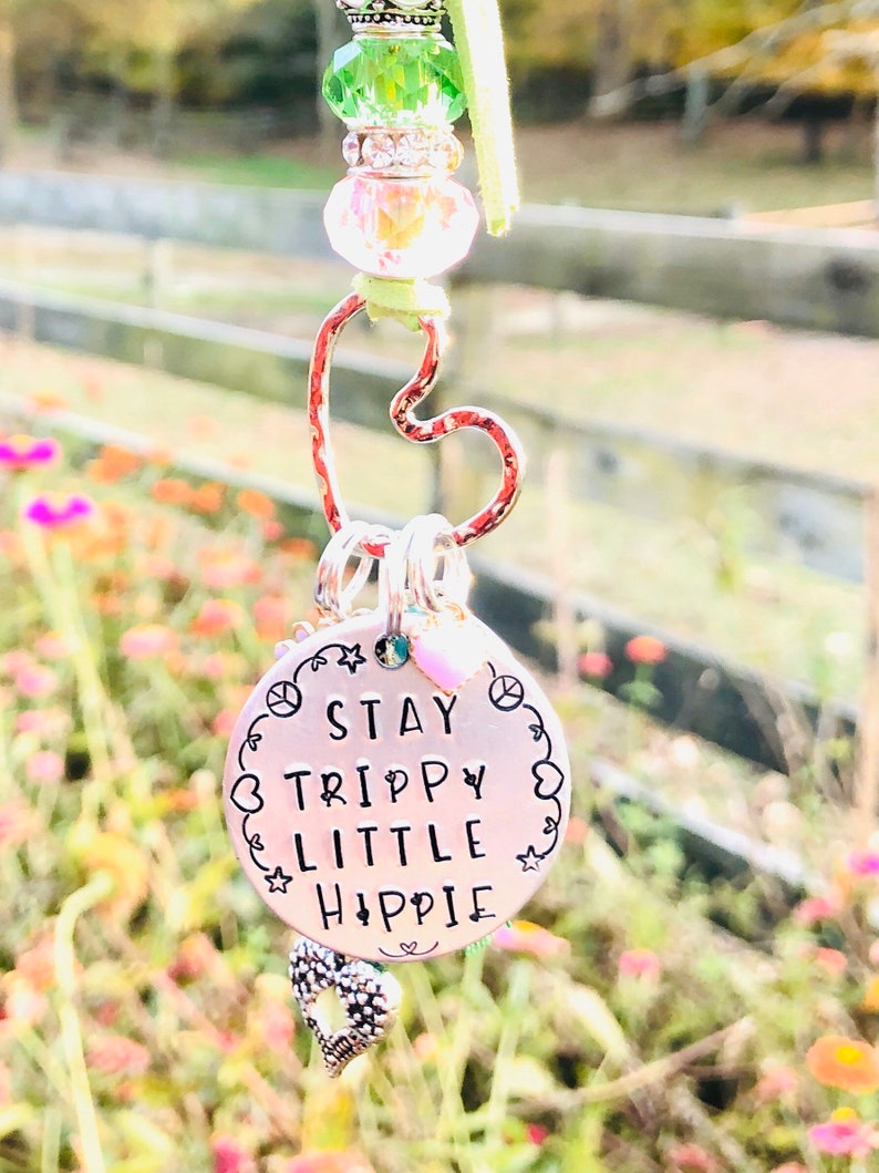 Rear View Mirror Accessories/stay Trippy Little Hippie/rear Etsy