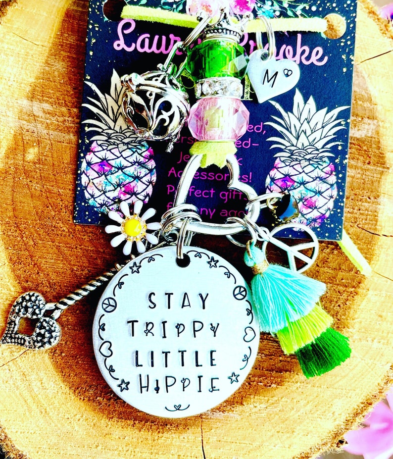Rear View Mirror Accessories/stay Trippy Little Hippie/rear Etsy