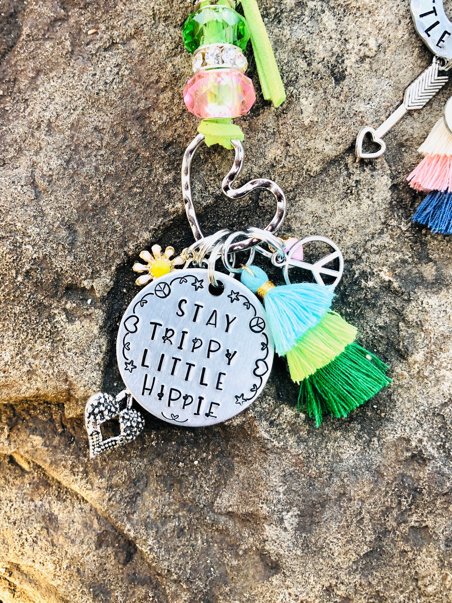 Rear View Mirror Accessories/Stay Trippy little hippie/Rear Etsy