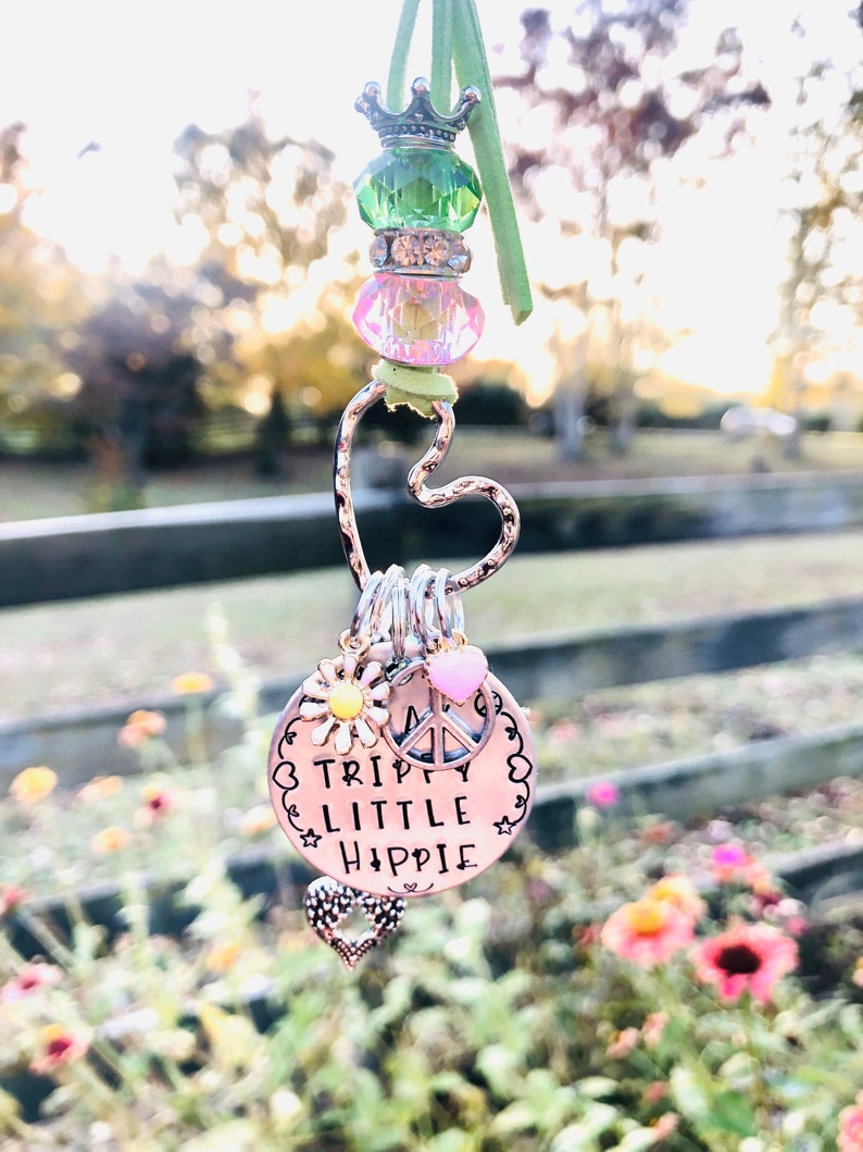 Rear View Mirror Accessories/stay Trippy Little Hippie/rear Etsy