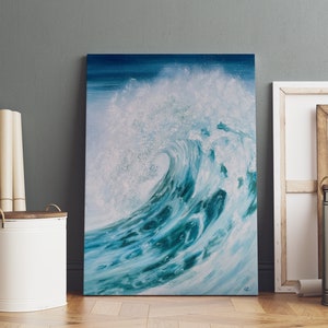 Seascape Oil Painting, Ocean Wave Oil Painting On Canvas, Large Wall Art, Original Wave Painting, Modern Art,Oil Painting Living Room Decor