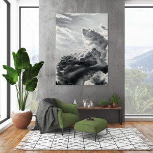 Sky Oil Painting on Canvas, Original Art, Cloudy sky Painting, Clouds Painting, Living Room Art, Large Wall Art, One of a kind artwork