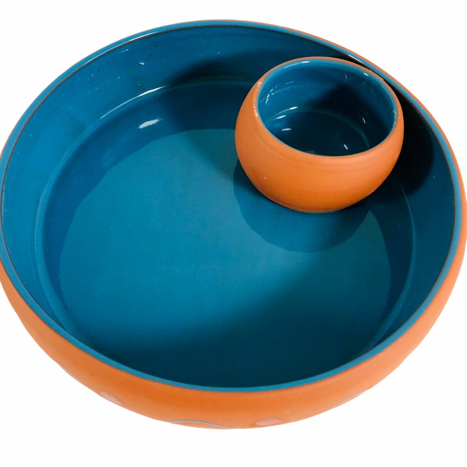 VTG Serving Tray Chip Dip Bowl HIMARK Terra Cotta Clay Pottery Etsy UK