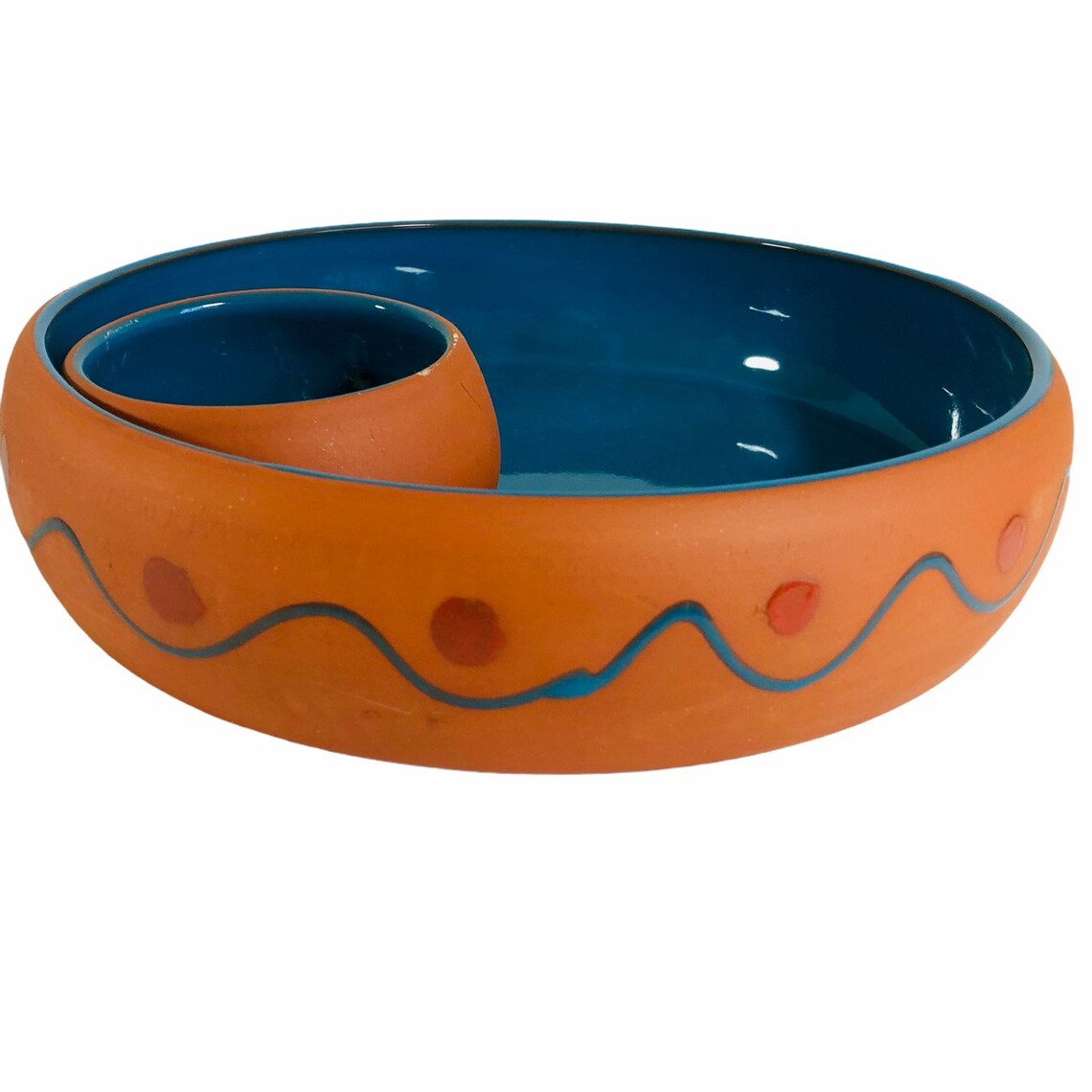 VTG Serving Tray Chip Dip Bowl HIMARK Terra Cotta Clay Pottery Etsy UK