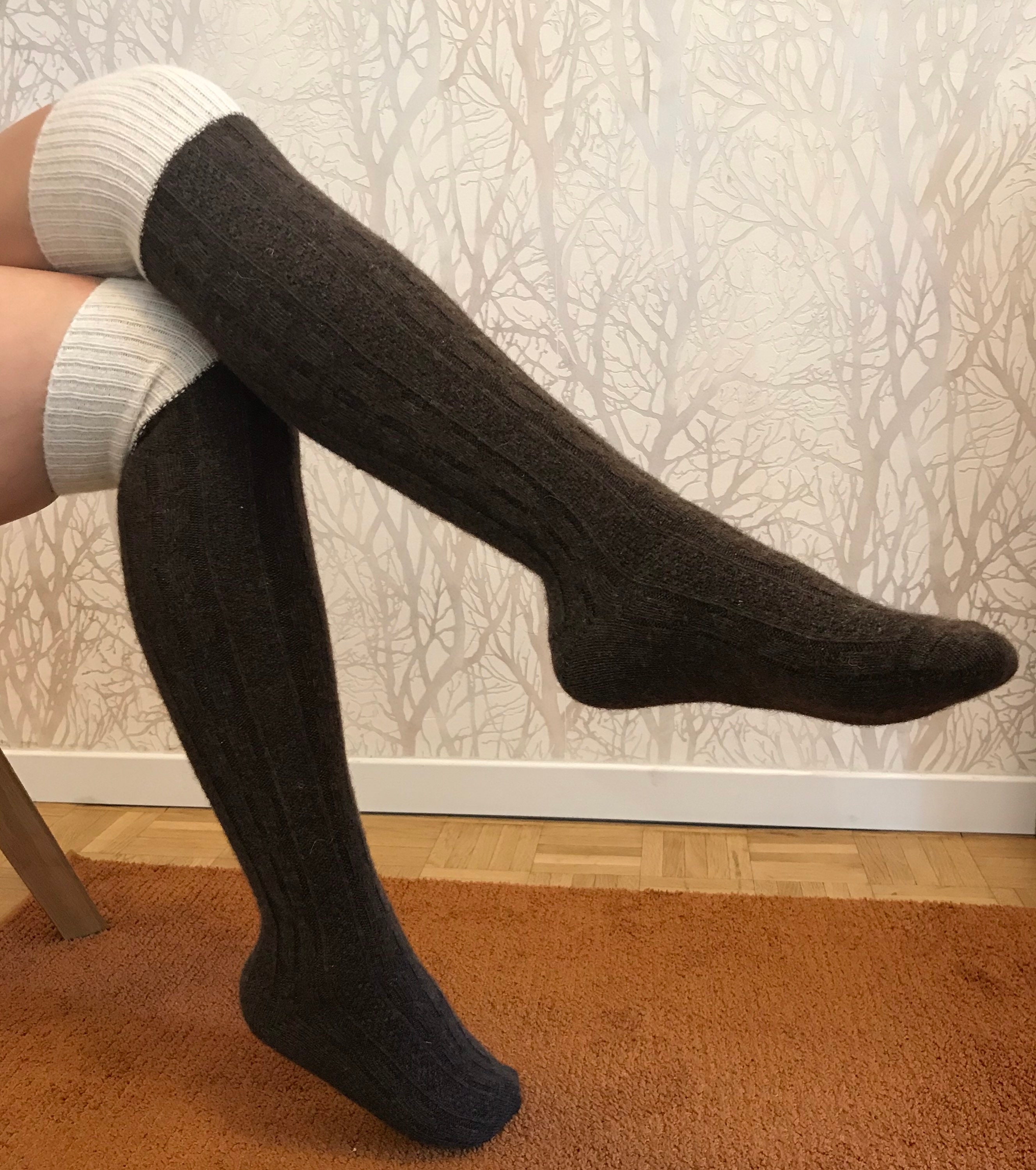 Chaussettes hautes femme laine - BellePaga