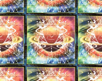 Psychedelic Blotter Art // Albert Hofmann LIGHT & LOVE // 500 Hits 21.5 cm x 17.5 cm aka SAT#36