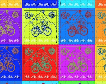 Psychedelic Blotter Art // POLYKOLOR Albert Hofmann Bike Ride // 500 Hits 21.5 cm x 17.5 cm aka POLY#16