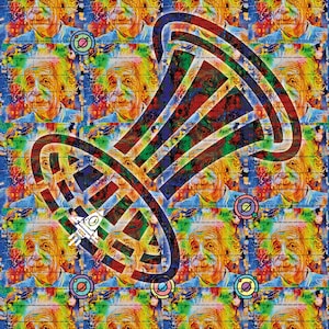 Psychedelic Blotter Art // ALBERT EINSTEIN // 500 Hits 21.5 cm x 17.5 cm aka ALBERTO#23
