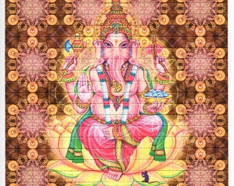 Psychedelic Blotter Art // GANESHA Flower of Life // 400 Hits 17.5 cm x 17.5 cm aka GFOL#8