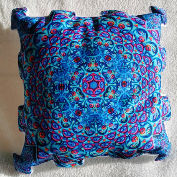 Psychedelic Blotter Art shaped Cushion  // RESISTANCE // approx. 25cm x 25 cm