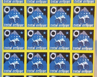 Psychedelic Blotter Art // TOTAL ECLIPSE Albert Hofmann Bike Ride // 500 Hits 21.5 cm x 17.5 cm aka SOLIPSE#27