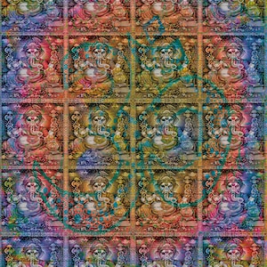 Arte psichedelica su carta assorbente // Om Ganesha // 500 risultati 21,5 cm x 17,5 cm aka GANO#17