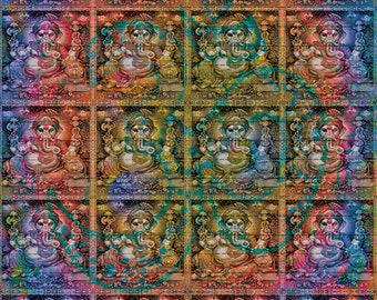 Psychedelic Blotter Art // Om Ganesha // 500 Hits 21.5 cm x 17.5 cm aka GANO#17