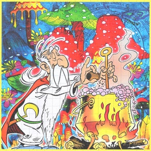 Arte psicodélico secante // GETAFIX MIRAKULIX // 20x20 impactos 17,5 x 17,5 cm también conocido como GET25#3
