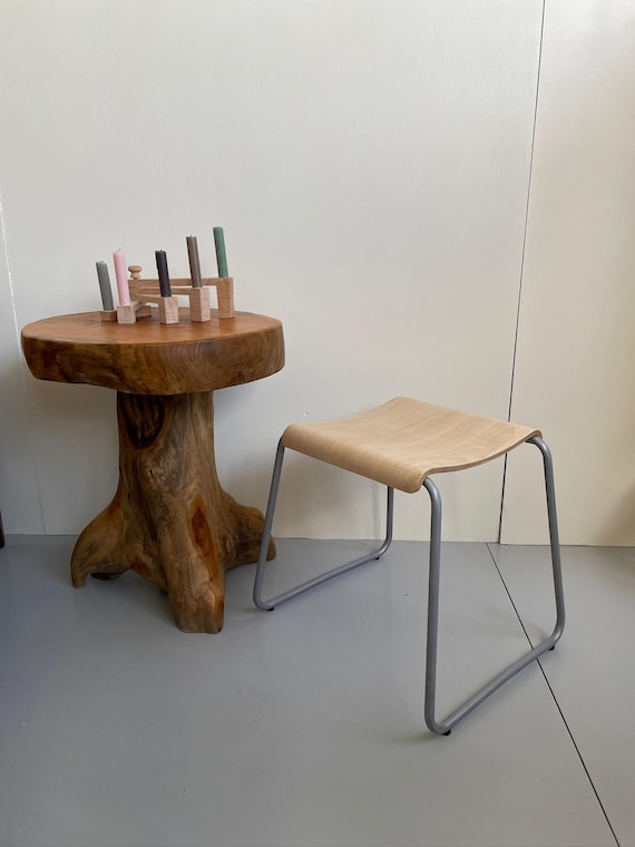 Vintage Ikea Plywood Stool Designed by Kristian Pallar With Bent