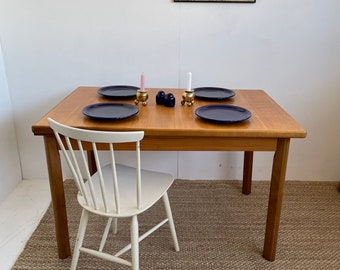 Vintage mid century modern style teak extendable dining table seats up to 10