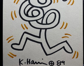 Keith Haring , Original, Signed, Haring, drawing, painting, art, artwork, Pop art, graffiti, street art,
