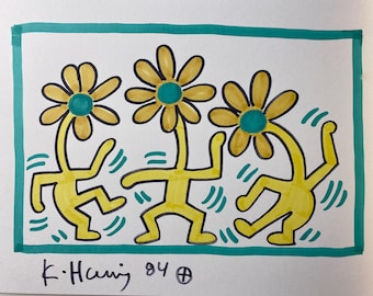 Keith Haring , Original, Signed, Haring, drawing, painting, art, artwork, Pop art, graffiti, street art,