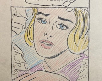 Roy Lichtenstein, Original, Estate found, drawing, painting, art, artwork, pop art,