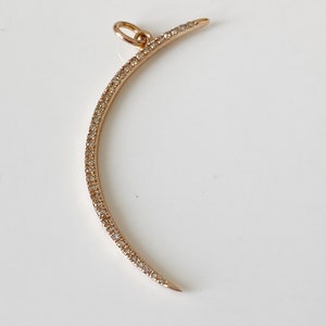 Yellow Gold and Diamond Moon Pendant