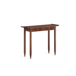 WALNUT or OAK entryway table with slatted wood fronts of drawers, hallway table, console table, dressing table,mid century modern