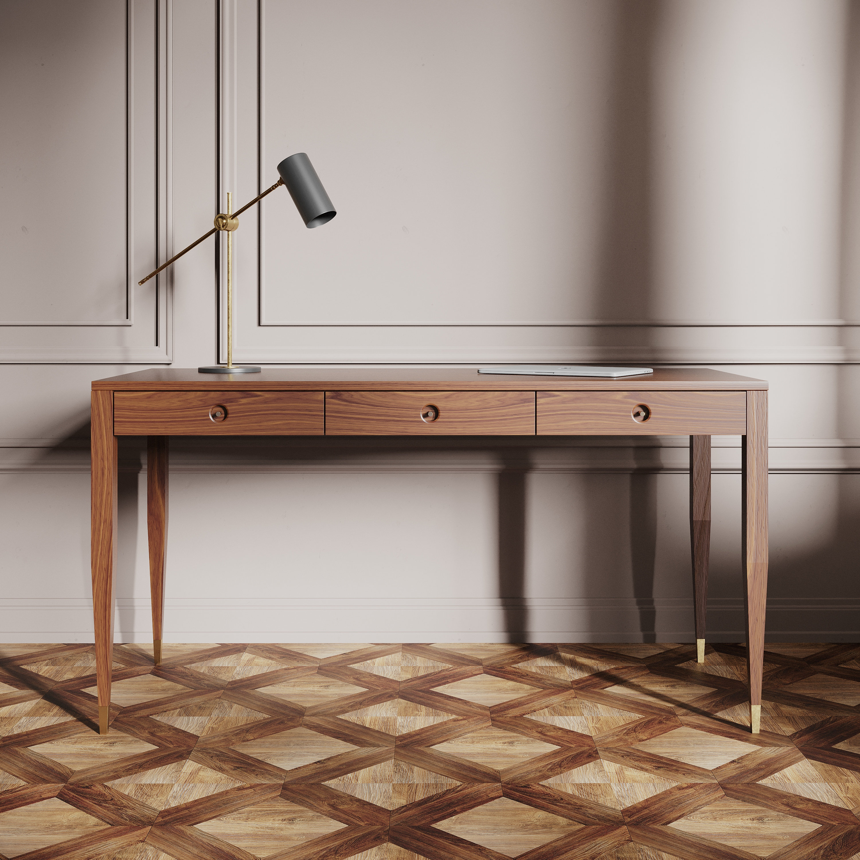 Walnut desk modern outlet