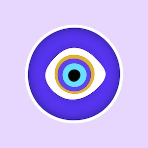 Evil Eye Sticker, Nazar Sticker, Turkish Nazar Sticker, Aesthetic Stickers, Scrapbook Stickers, Protective Emblem Symbol