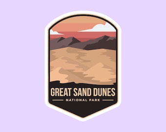 Great Sand Dunes National Park Sticker, National Park Badge Stickers, National Park Prints