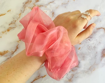 Oversized XXL Scrunchies, Organza Scrunchie, Jumbo Soft Organza Handmade Scrunchie Hair Ties, Elastic Scrunchies, Hair Accessories