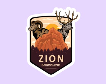 Autocollant de parc national de Zion, autocollants d'insigne de parc national, impressions de parc national