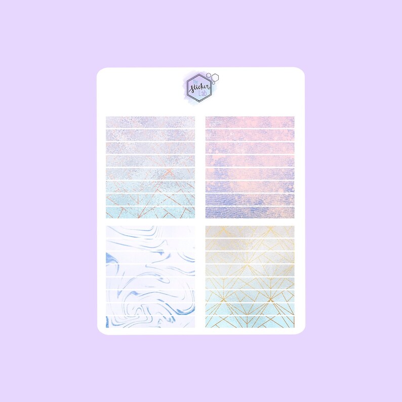 Purple &amp; Blue Grunge Planner Headers Stickers, Functional Planner ...