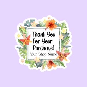 Benutzerdefinierte Danke-Aufkleber, Poshmark-Aufkleber, Hibiskus-Verpackungsaufkleber, Logo-Aufkleber