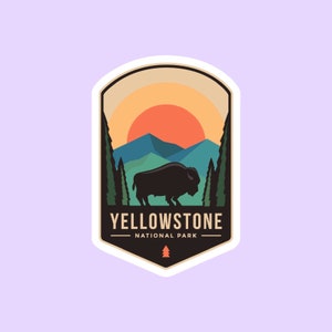 Yellowstone National Park Sticker, National Park Badge Stickers, National Park Prints