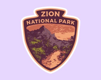 Autocollant de parc national de Zion, autocollants d'insigne de parc national, impressions de parc national