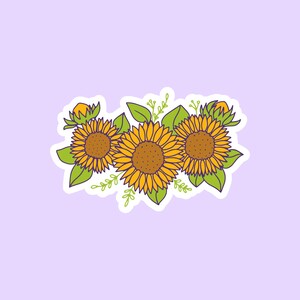 Etiqueta engomada del ramo de la corona del girasol, etiqueta engomada del Macbook del ordenador portátil, etiqueta engomada del libro de recuerdos, pegatinas geniales, pegatinas estéticas, pegatinas troqueladas