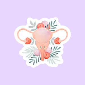 Feminist Flower Uterus Yoni Sticker, Laptop Macbook Stickers,  Motivational Stickers, Aesthetic Stickers, Scrapbook Stickers