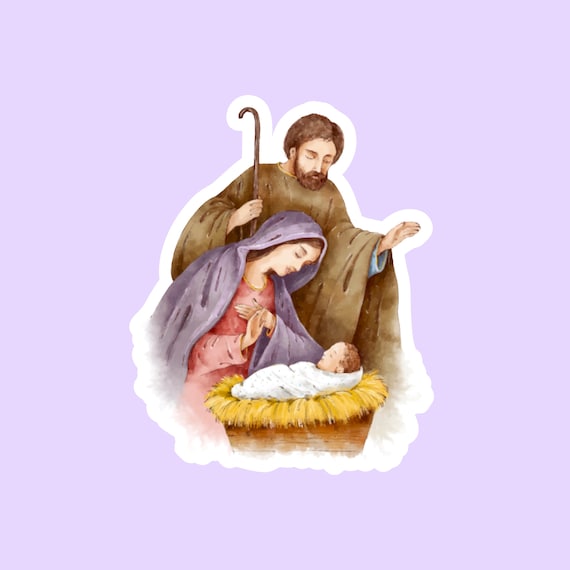 Nativity Sticker Manger Scene Sticker Baby Jesus Sticker - Etsy