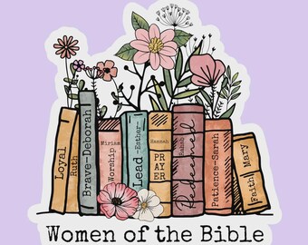 Women of the Bible Sticker | Christian Floral Book Sticker | Waterproof Vinyl Faith Sticker for Bible Journaling
