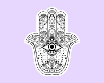 Hamsa Aufkleber, Hamsa Hand Aufkleber, türkischer Nazar Aufkleber, Evil Eye Aufkleber, ästhetische Aufkleber, Scrapbook Aufkleber, Schutz Emblem Symbol