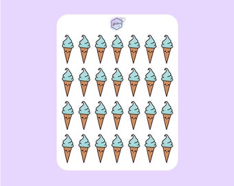 Kawaii Ice Cream Doodle Planner Stickers