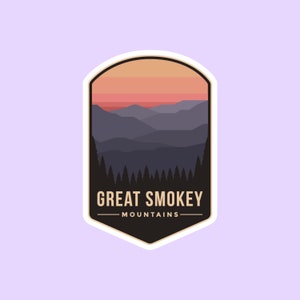 Great Smokey Mountains National Park Sticker, National Park Badge Stickers, National Park Prints