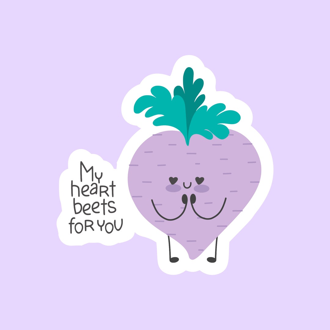 My Heart Beets for You Sticker, Funny Laptop MacBook Stickers ...