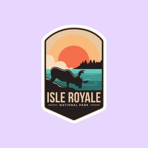 Isle Royale National Park Sticker, National Park Badge Stickers, National Park Prints