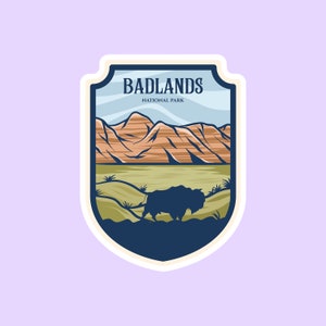 Badlands National Park Sticker, National Park Badge Stickers, National Park Prints