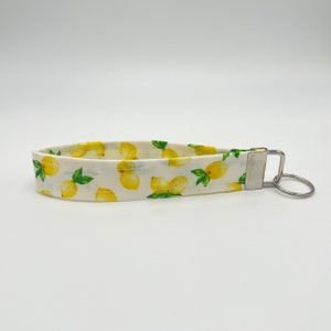 Lemons Keychain Wristlet, Key Fob Lanyard, Retro Keychain, Y2K, Handmade