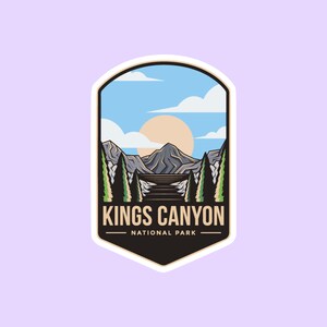 Kings Canyon National Park Sticker, National Park Badge Stickers, National Park Prints