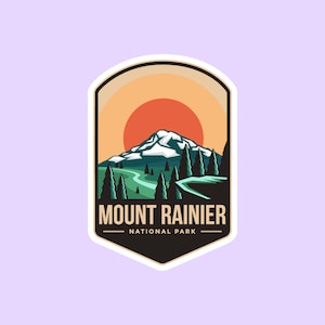 Mount Rainier National Park Sticker, National Park Badge Stickers, National Park Prints